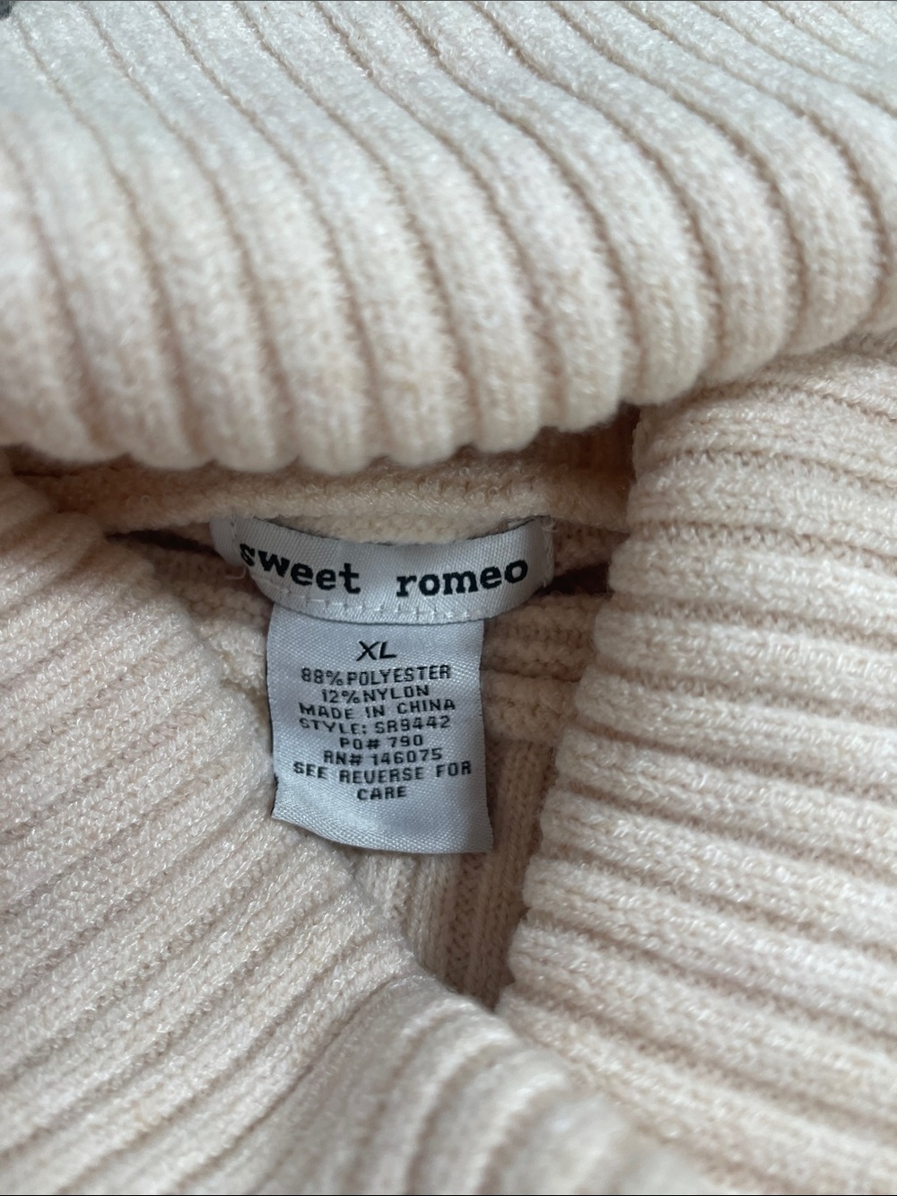 🇨🇦 Sweet Romeo Rib Knit Sweater Turtleneck Sweater - Picture 5 of 12
